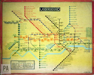 The original artwork for the London Underground map, the brainchild of London Underground electrical draughtsman Harry Beck
