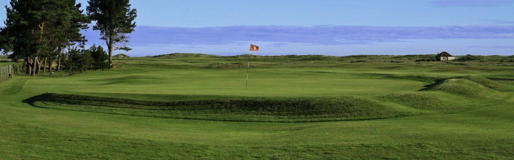 A view of the 9th Green at Goswick Golf Club