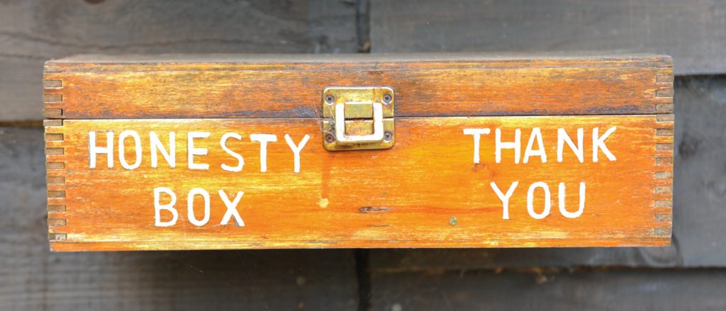 An image of an Honesty Box, to provide an illustration of the actual Bamburgh Castle Golf Club Honesty Box