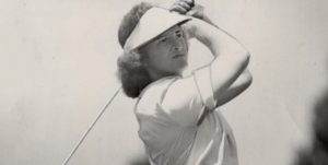 Babe Didrikson Zaharias playing golf in 1948