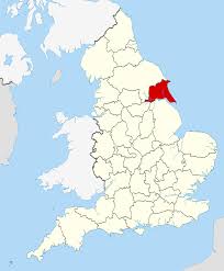 East Riding highlighted in a map of England