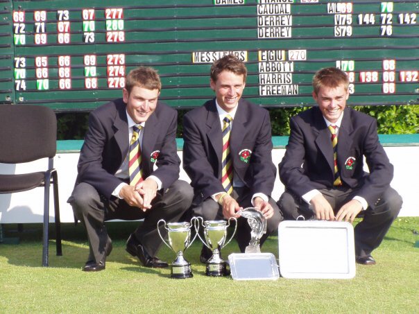 James Freeman (centre) representing England at the Chiberta Grand Prix, Biarritz