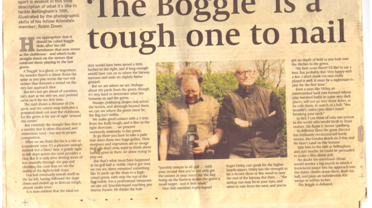 Article on the Boggle Hole by Norman Harris, illustrated by Robin Down, by kind permission of Bellingham Golf Club