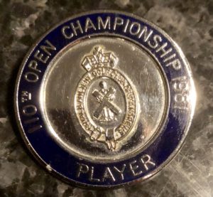 David Edwards Players Badge from the 1981 Open Championship, by kind permission of David Edwards