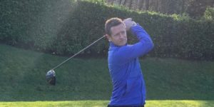 A photo of Ed James after playing a shot with Driver