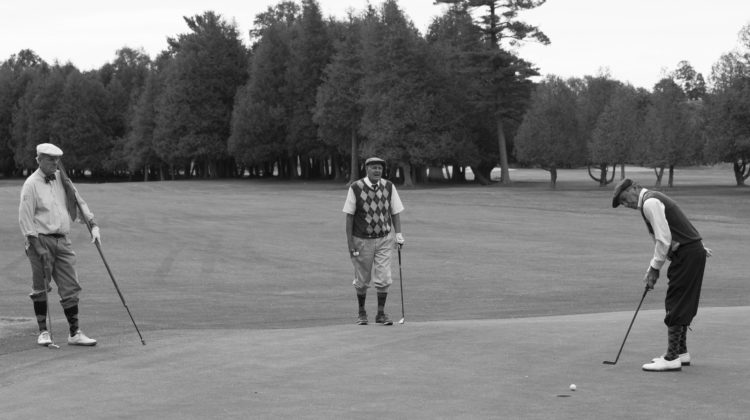 A photo of players participating in a Hickory Golf Championship, by kind permission of Belvedere Golf Club