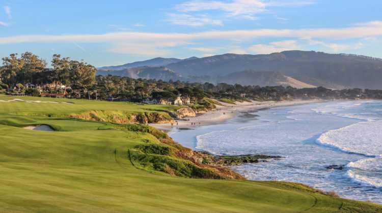 A view of the iconic Par 4 9th Hole ("Photo credit: Pebble Beach Company”), by kind permission of the Pebble Beach Company