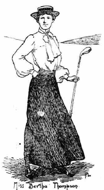 A drawing of Bertha Thompson which appeared in 'THE BEVERLEY RECORDER AND GENERAL ADVERTISER' on Saturday, June 10 1905. Newspaper image © The British Library Board. All rights reserved. With thanks to The British Newspaper Archive (www.britishnewspaperarchive.co.uk)