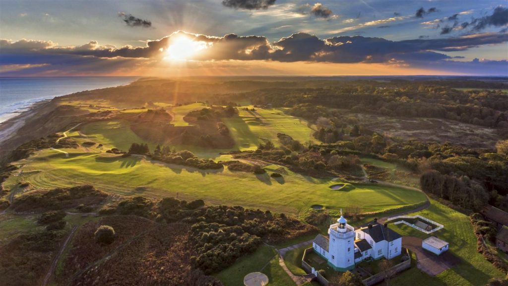 An aerial view of the historic championship course, by kind permission of Royal Cromer Golf Club