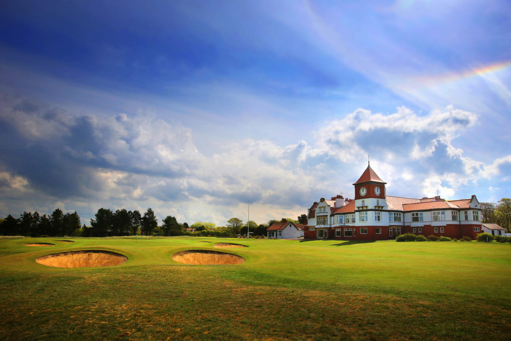 A view of the 18th green and the iconic Clubhouse, by kind permission of Formby Golf Club