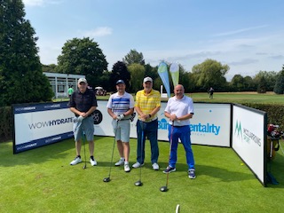 A photo of my Fourball on the 1st Tee. From L-R...Me, Jordan Hammond (Dewsbury District GC), Gary Dunckley (Dewsbury District GC), Steve Bradley (Outlane GC), by kind permission of Jordan Hammond