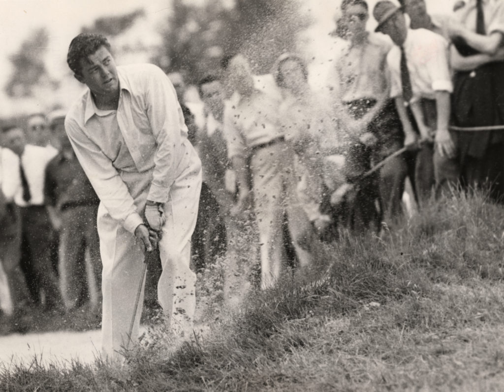A photo of Lawson Little playing out of a bunker during the 1940 U.S. Open Championship, by kind permission of the United States Golf Association