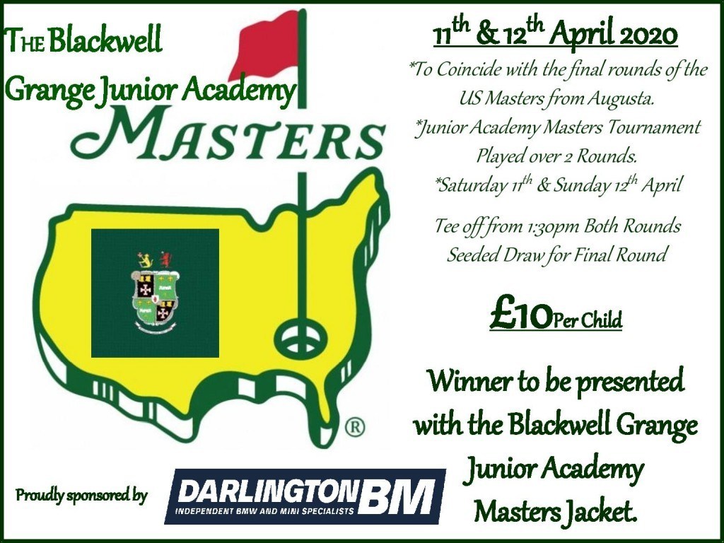 The original poster advertising the inaugural Blackwell Grange Junior Academy Masters...by kind permission of Aaron Cox
