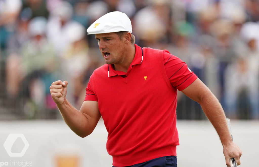 Bryson DeChambeau pictured in December 2019, before his noticeable weight gain during 2020