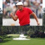 Photo of Bryson DeChambeau (Top/Middle against a backdrop of the 10th hole at Augusta