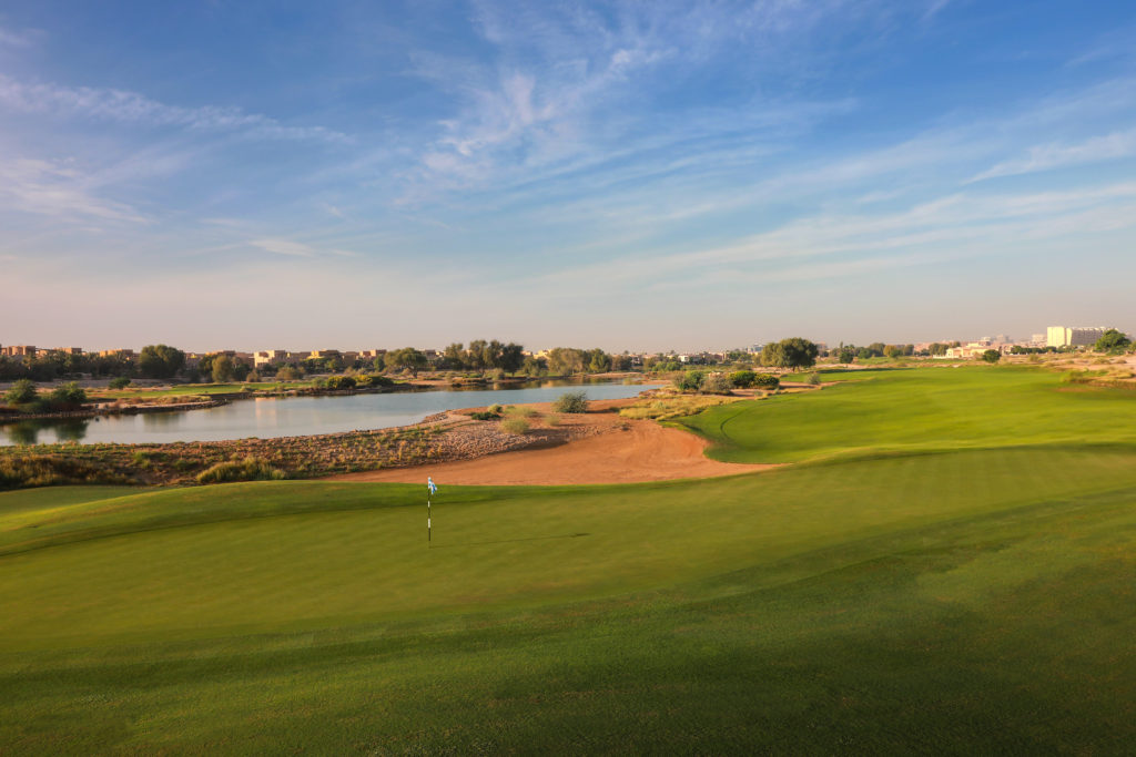 A view of the Par 4 18th Hole, by kind permission of EMAAR / Arabian Ranches Golf Club