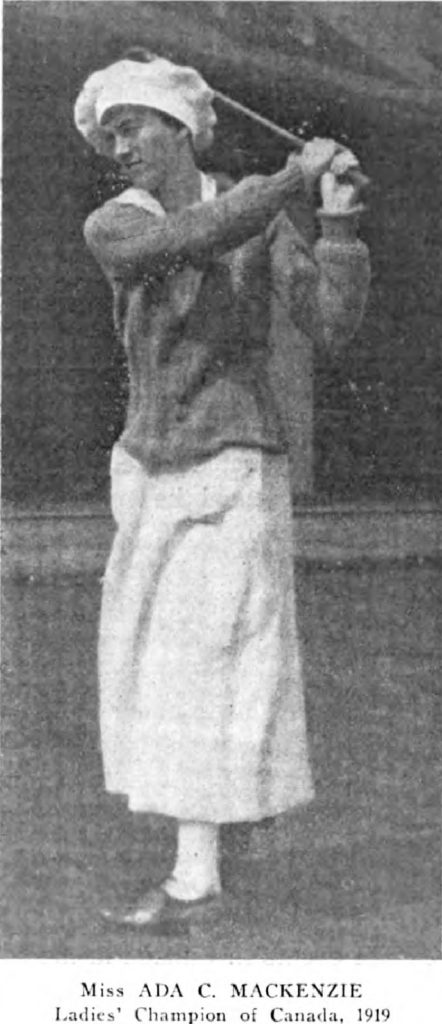 A Black & White Photograph of Ada Mackenzie during the 1919 Canadian Women's Amateur, kindly supplied by Margaret Mclaren