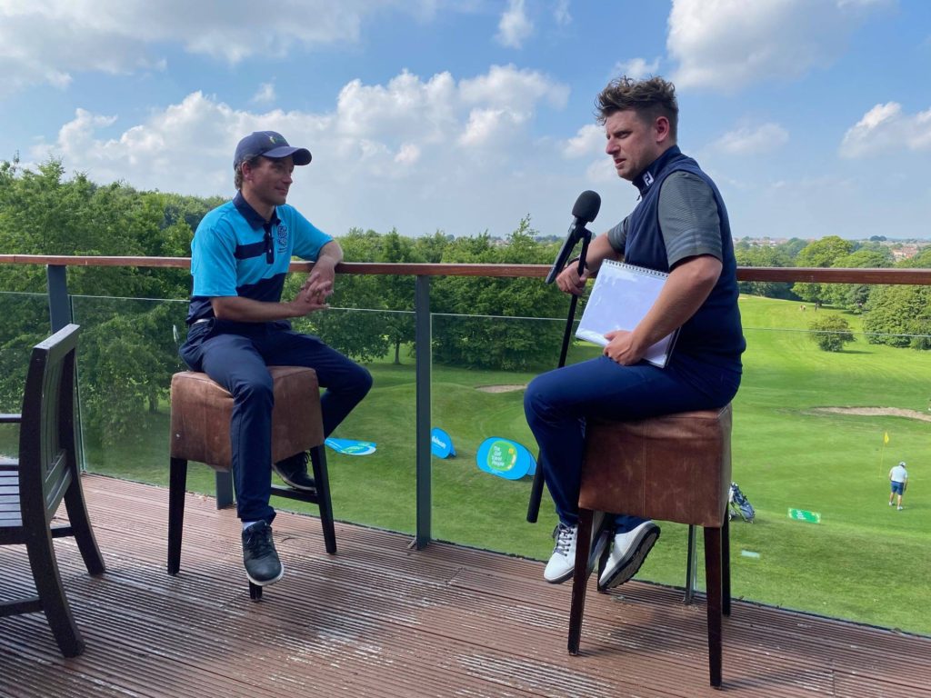 Photograph of (co-commentator) Aaron Cox with Ian Waterhouse, by kind permission of ContentLIVE Golf