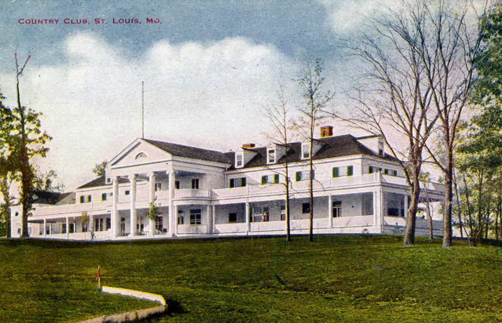 Photograph of the clubhouse at the St Louis Country Club, Missouri circa. 1910