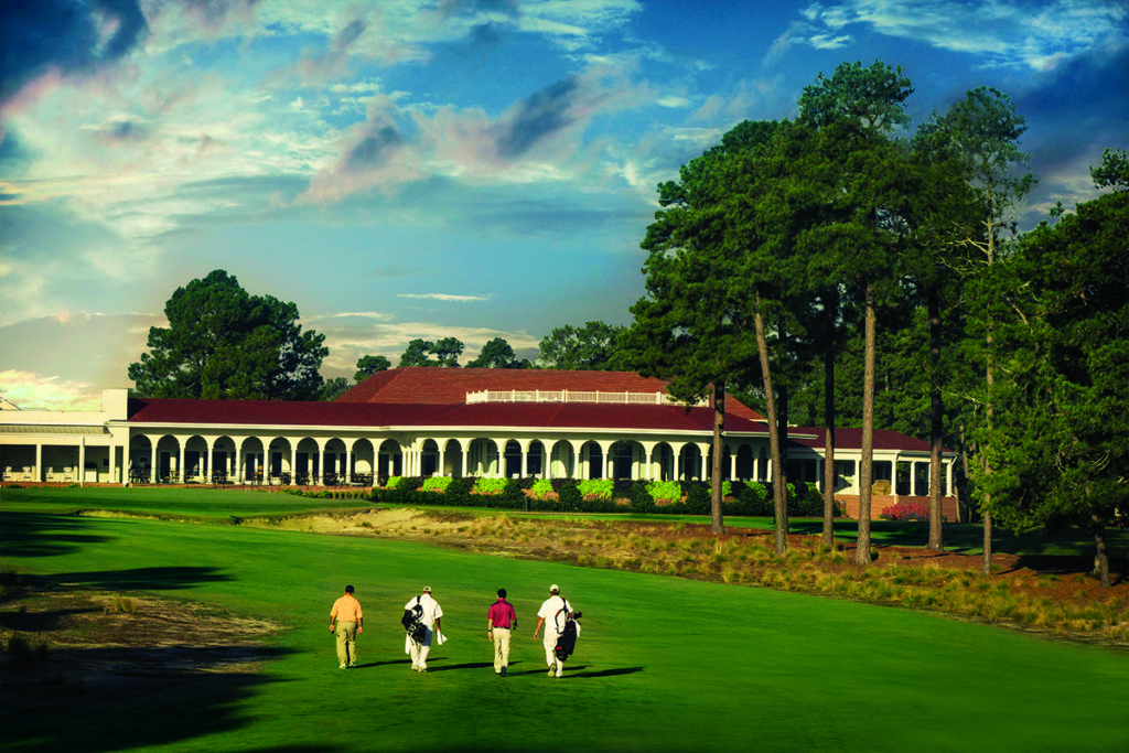 A view of the 18th hole at Pinehurst No.2 and the iconic Clubhouse, by kind permission of Pinehurst Resort & Country Club