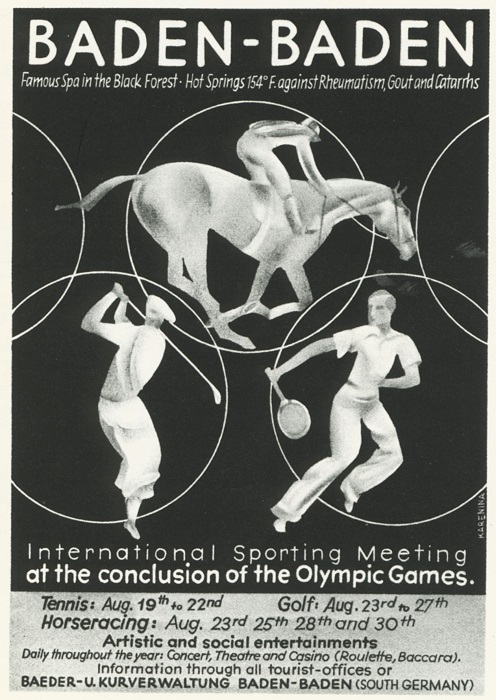 Poster advertising the International Sporting Meeting at Baden-Baden