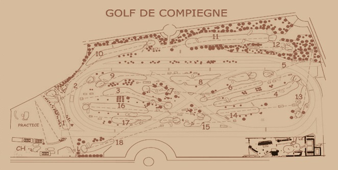 Illustration of the Compiègne Golf Course Layout