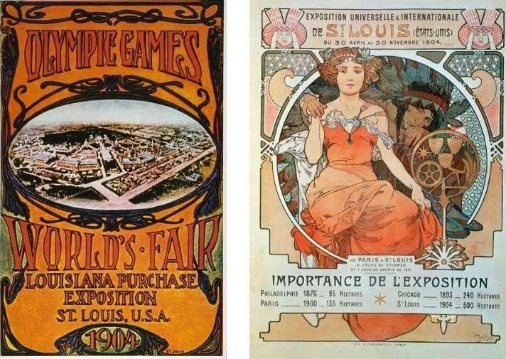 Posters for the 1904 Olympics and the Louisiana Purchase Exposition