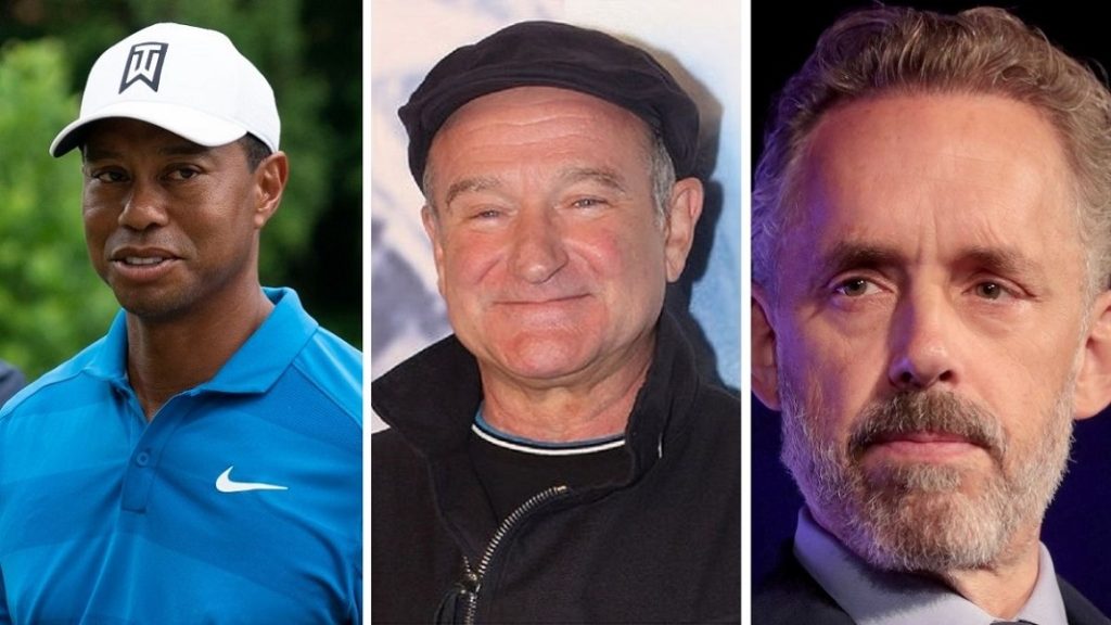 Daniel Thompson's picks to join him in a Fantasy Fourball ... from L to R ... Tiger Woods, Robin Williams, Jordan Peterson