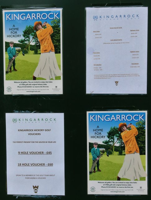 Poster advertising hickory golf at Kingarrock ... Photo © Bill Kasman (cc-by-sa/2.0)
