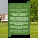 List of the temporary golf rules set against a backdrop of a photograph of the Richmond GC clubhouse and the 8th green