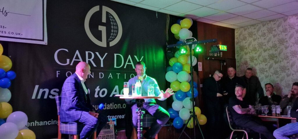 Photograph of Jed Stone interviewing Nigel Martyn ... by kind permission of the Gary Day Foundation