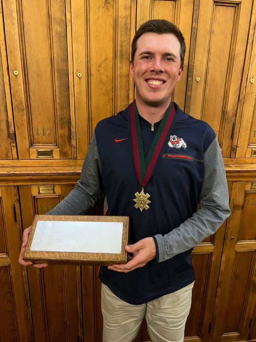 Freddie Lawrence, 2023 Links Matchplay Champion of St Andrews ... photograph by kind permission of Freddie Lawrence