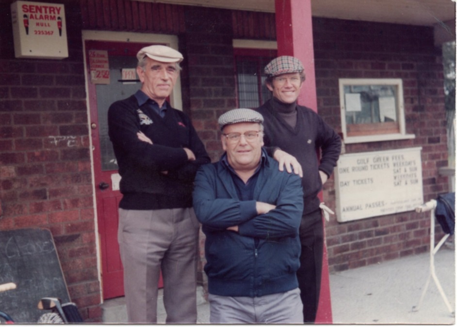 Photograph of 3 past captains of Beverley & East Riding Golf Club. From l to r ... Jim Ward (1975), Roy Crockett (1977) and John Robinson (1981) ... photograph by kind permission of John Robinson