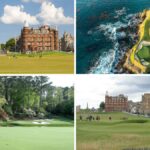 A Collage of Iconic Golf Holes ... 18th St Andrews (Top Left), 7th Pebble Beach (Top Right), 12th Augusta (Bottom Left), 17th St Andrews (Bottom Right)